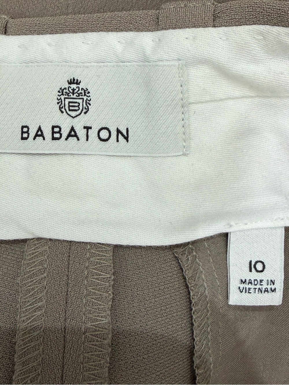 Aritzia Babaton taupe brown old money pleated cropped wide leg crepe pant 10 - Picture 12 of 14